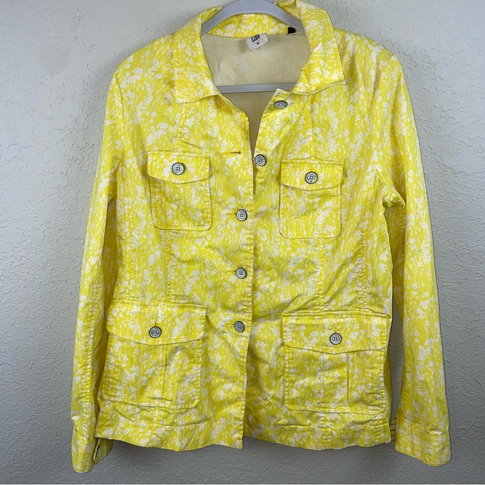 CAbi Field of Daisies Yellow Jacket Coat Floral